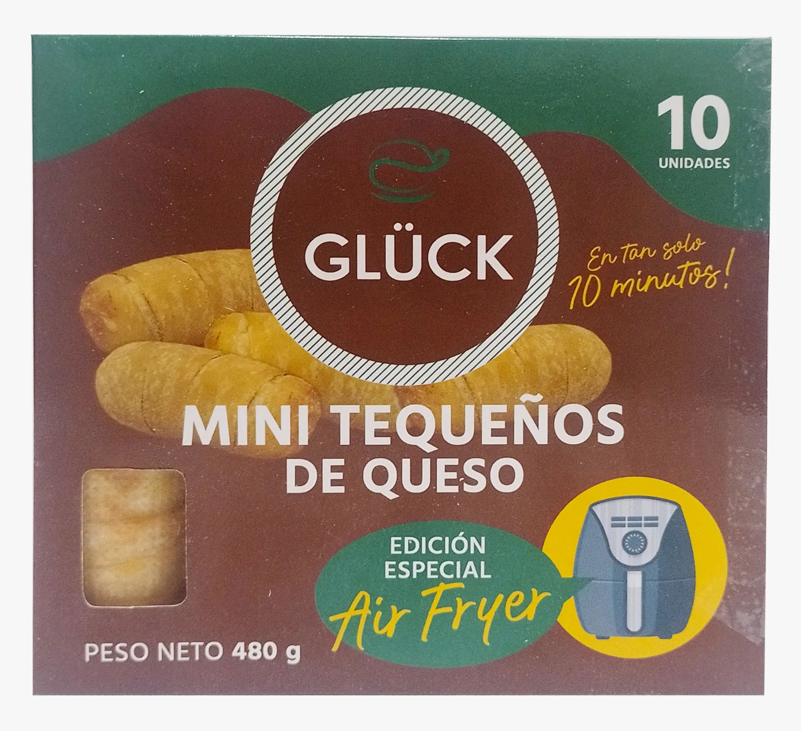 Caja de Mini Tequeños de Queso Glück edición especial Air Fryer de 10 unidades